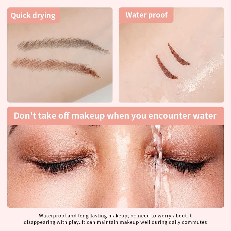 Waterproof winged eyeliner stamp swatch and demo showing quick-drying, smudge-proof results even when exposed to water.