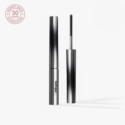 Lashique Metal Wand Mascara in Midnight Black with precision applicator and 30-day money back guarantee seal.
