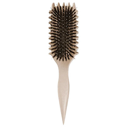 CurlPro bio-based styling brush for curly hair featuring unique side grooves and mixed bristles for curl definition.